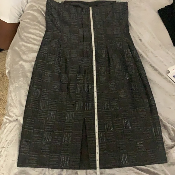 Grey strapless sequenced evening  dress - Picture 4 of 11